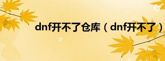 dnf开不了仓库（dnf开不了）
