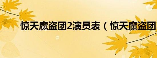 惊天魔盗团2演员表（惊天魔盗团2）
