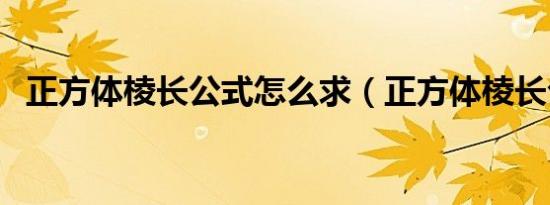 正方体棱长公式怎么求（正方体棱长公式）