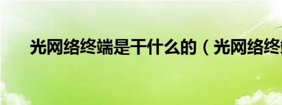 光网络终端是干什么的（光网络终端）