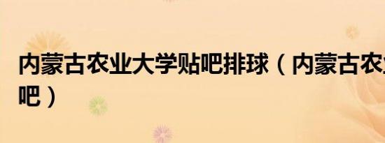 内蒙古农业大学贴吧排球（内蒙古农业大学贴吧）