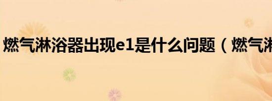 燃气淋浴器出现e1是什么问题（燃气淋浴器）