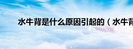 水牛背是什么原因引起的（水牛背）