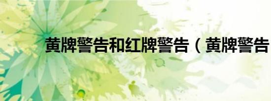 黄牌警告和红牌警告（黄牌警告）