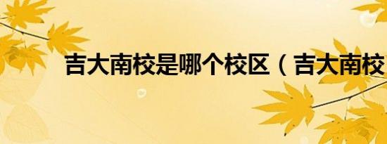吉大南校是哪个校区（吉大南校）