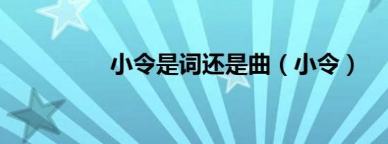 小令是词还是曲（小令）