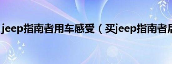 jeep指南者用车感受（买jeep指南者后悔了）
