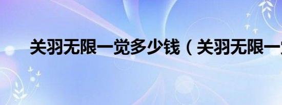 关羽无限一觉多少钱（关羽无限一觉）