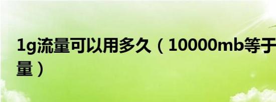 1g流量可以用多久（10000mb等于多少g流量）