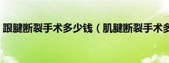 跟腱断裂手术多少钱（肌腱断裂手术多少钱）
