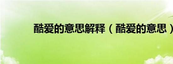 酷爱的意思解释（酷爱的意思）