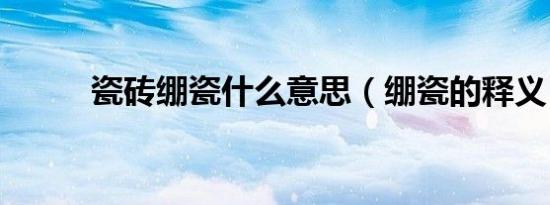 瓷砖绷瓷什么意思（绷瓷的释义）