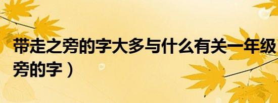 带走之旁的字大多与什么有关一年级（带走之旁的字）