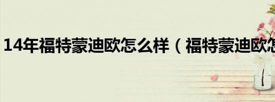 14年福特蒙迪欧怎么样（福特蒙迪欧怎么样）