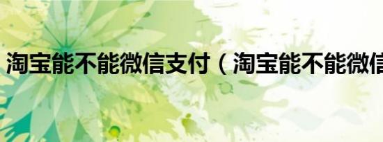 淘宝能不能微信支付（淘宝能不能微信付款）