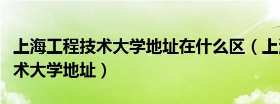 上海工程技术大学地址在什么区（上海工程技术大学地址）