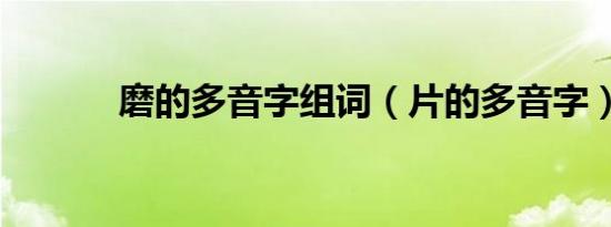 磨的多音字组词（片的多音字）
