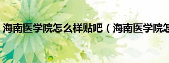 海南医学院怎么样贴吧（海南医学院怎么样）