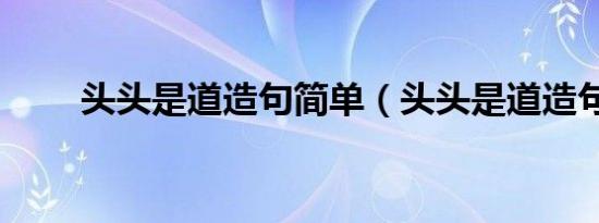 头头是道造句简单（头头是道造句）