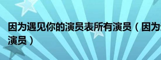因为遇见你的演员表所有演员（因为遇见你的演员）