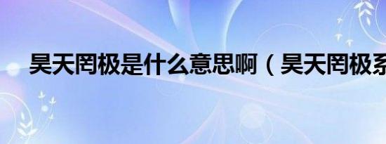 昊天罔极是什么意思啊（昊天罔极系列）