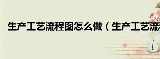 生产工艺流程图怎么做（生产工艺流程图）
