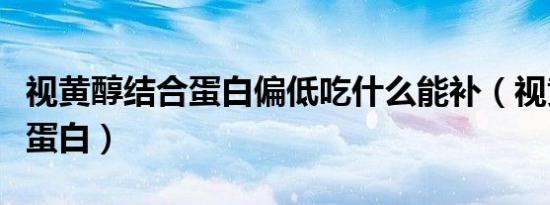 视黄醇结合蛋白偏低吃什么能补（视黄醇结合蛋白）