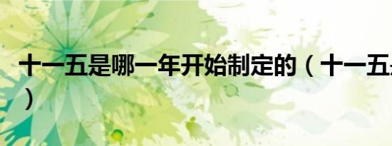 十一五是哪一年开始制定的（十一五是哪几年）