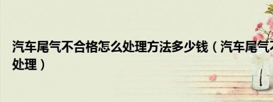 汽车尾气不合格怎么处理方法多少钱（汽车尾气不合格怎么处理）