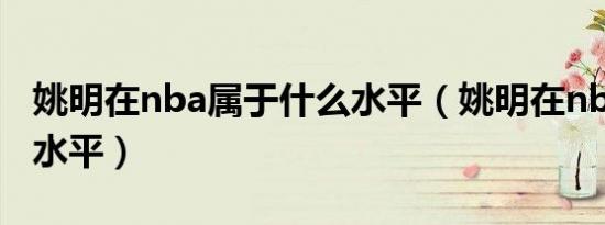 姚明在nba属于什么水平（姚明在nba算什么水平）