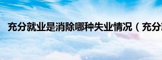 充分就业是消除哪种失业情况（充分就业）