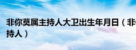 非你莫属主持人大卫出生年月日（非你莫属主持人）