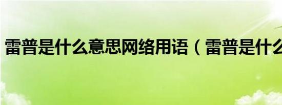 雷普是什么意思网络用语（雷普是什么意思）