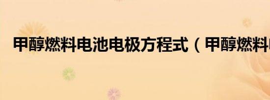 甲醇燃料电池电极方程式（甲醇燃料电池）