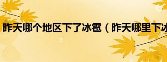 昨天哪个地区下了冰雹（昨天哪里下冰雹了）