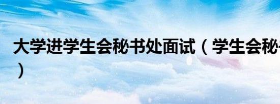 大学进学生会秘书处面试（学生会秘书处面试）