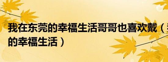 我在东莞的幸福生活哥哥也喜欢戴（我在东莞的幸福生活）