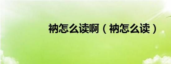 衲怎么读啊（衲怎么读）