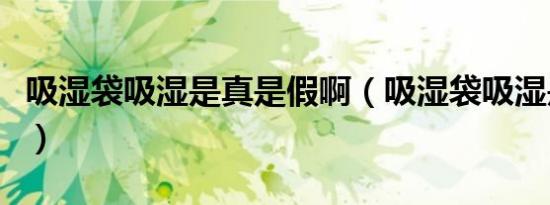 吸湿袋吸湿是真是假啊（吸湿袋吸湿是真是假）