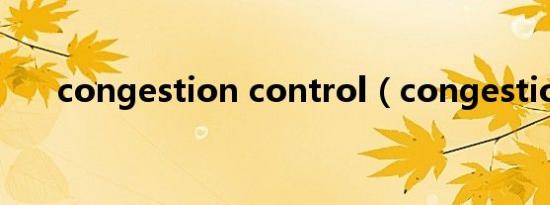 congestion control（congestion）