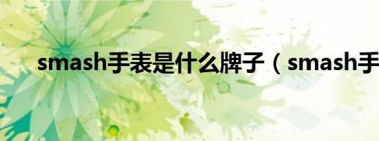 smash手表是什么牌子（smash手表）