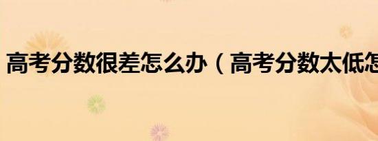 高考分数很差怎么办（高考分数太低怎么办）