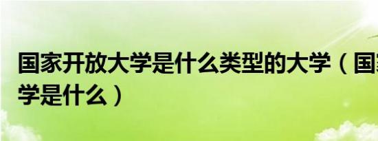 国家开放大学是什么类型的大学（国家开放大学是什么）