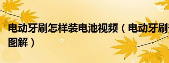 电动牙刷怎样装电池视频（电动牙刷安装电池图解）