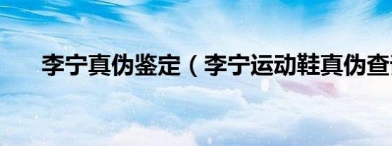 李宁真伪鉴定（李宁运动鞋真伪查询）