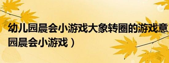 幼儿园晨会小游戏大象转圈的游戏意义（幼儿园晨会小游戏）
