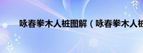 咏春拳木人桩图解（咏春拳木人桩）