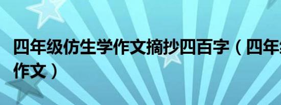 四年级仿生学作文摘抄四百字（四年级仿生学作文）