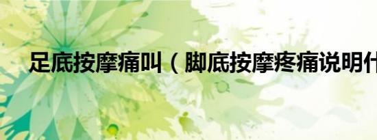 足底按摩痛叫（脚底按摩疼痛说明什么）