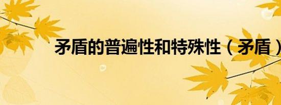 矛盾的普遍性和特殊性（矛盾）